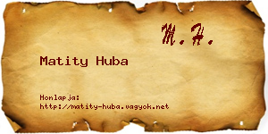 Matity Huba névjegykártya
